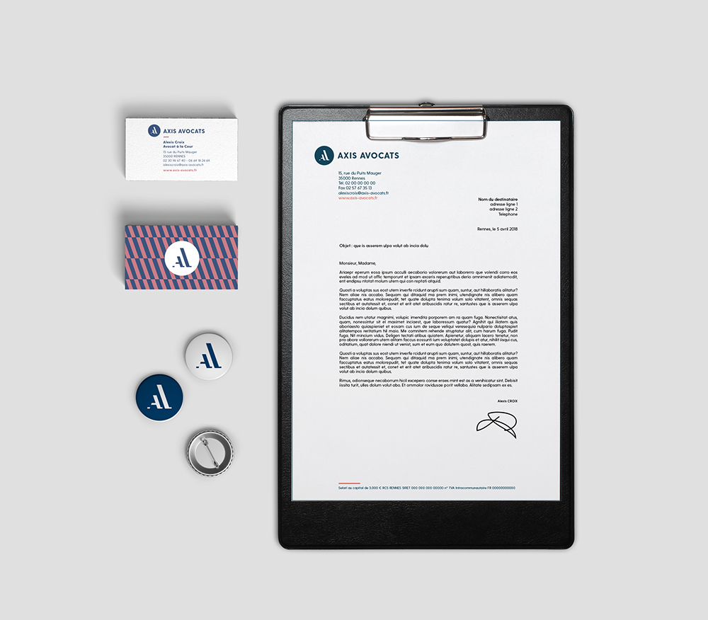 Identité visuelle déclinaison logo avocat