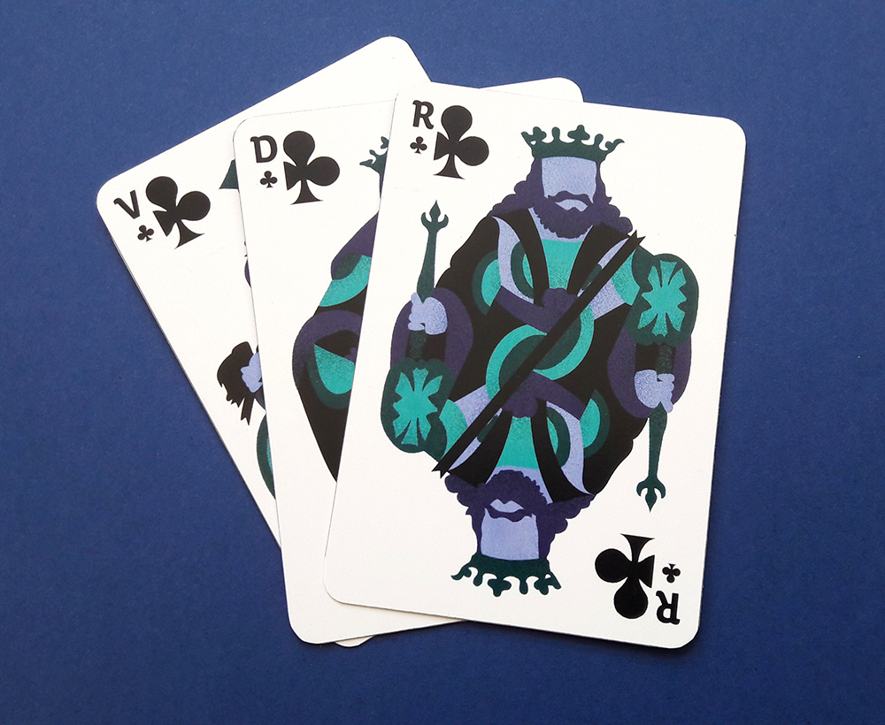 Jeu de 32 cartes, en réinterprétant les illustrations du jeu classique français