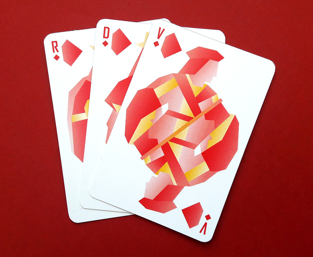 Jeu de 32 cartes, en réinterprétant les illustrations du jeu classique français