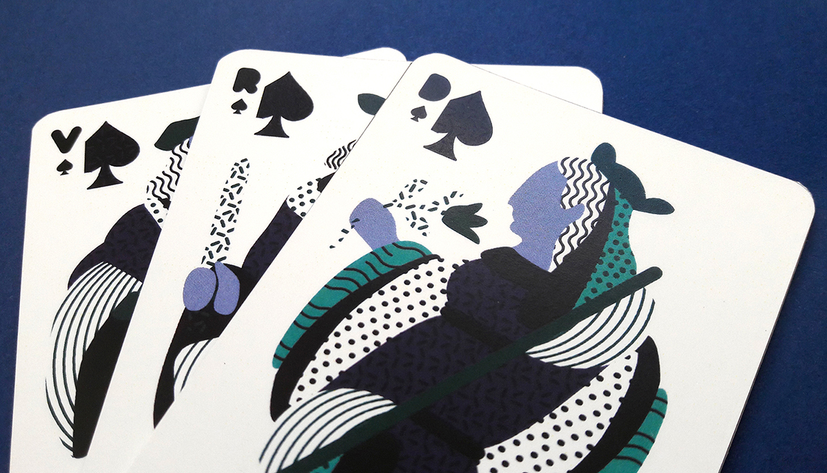 Jeu de 32 cartes, en réinterprétant les illustrations du jeu classique français