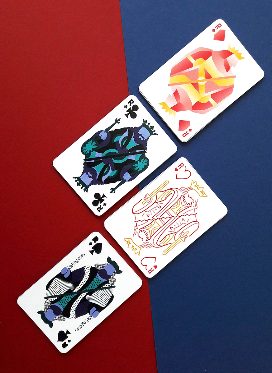 Jeu de 32 cartes, en réinterprétant les illustrations du jeu classique français