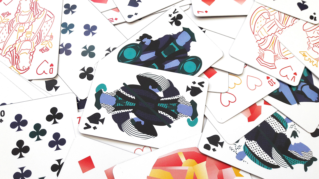 Jeu de 32 cartes, en réinterprétant les illustrations du jeu classique français