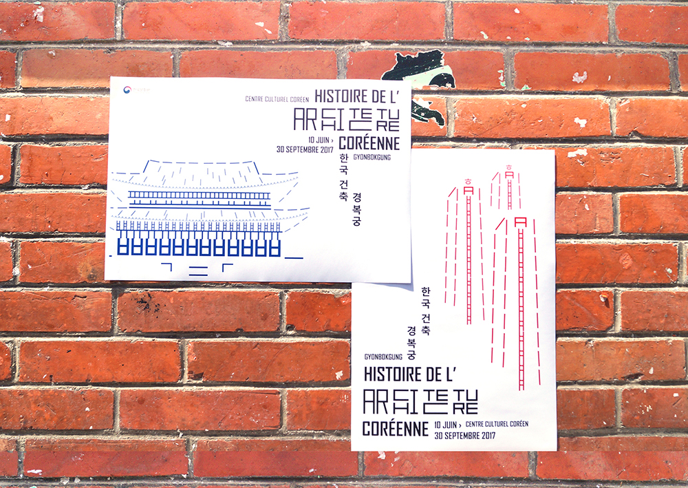 Affiche architecture coréenne Hangul