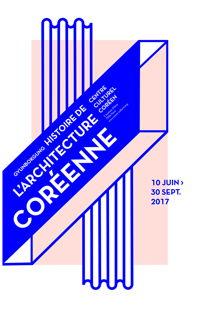 Affiche architecture coréenne entre tradition et modernité