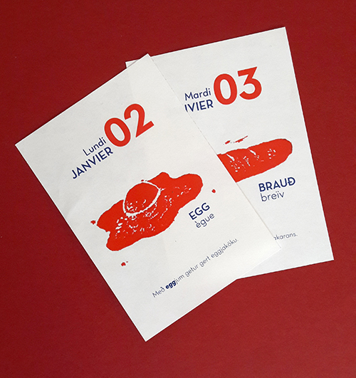 Calendier graphique sur l'islande