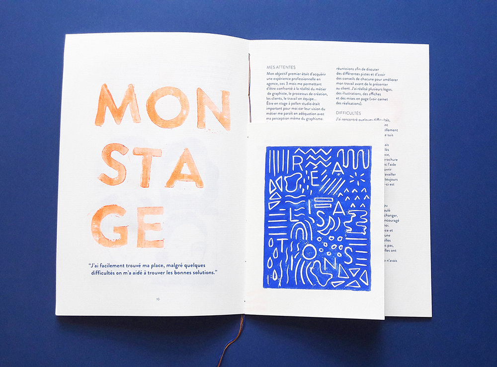Édition en linogravure Rapport de stage licence design graphique